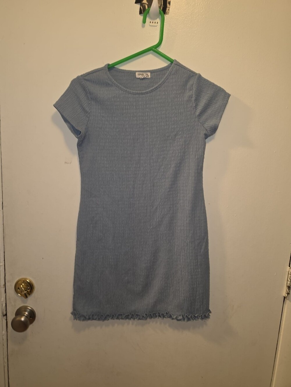 Eyeshadow Light Blue Ribbed Mini Dress